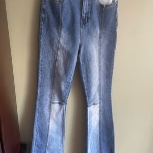 Multi-color trendy denim flare leg jeans!